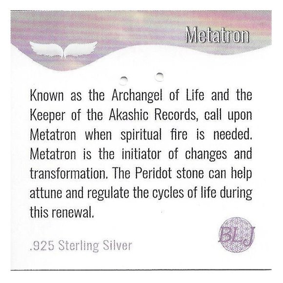 🌠METATRON ARCHANGEL Sterling Silver 925 GOLD Plated -2 PERIDOTs PENDANT JEWELRY - Picture 3 of 9